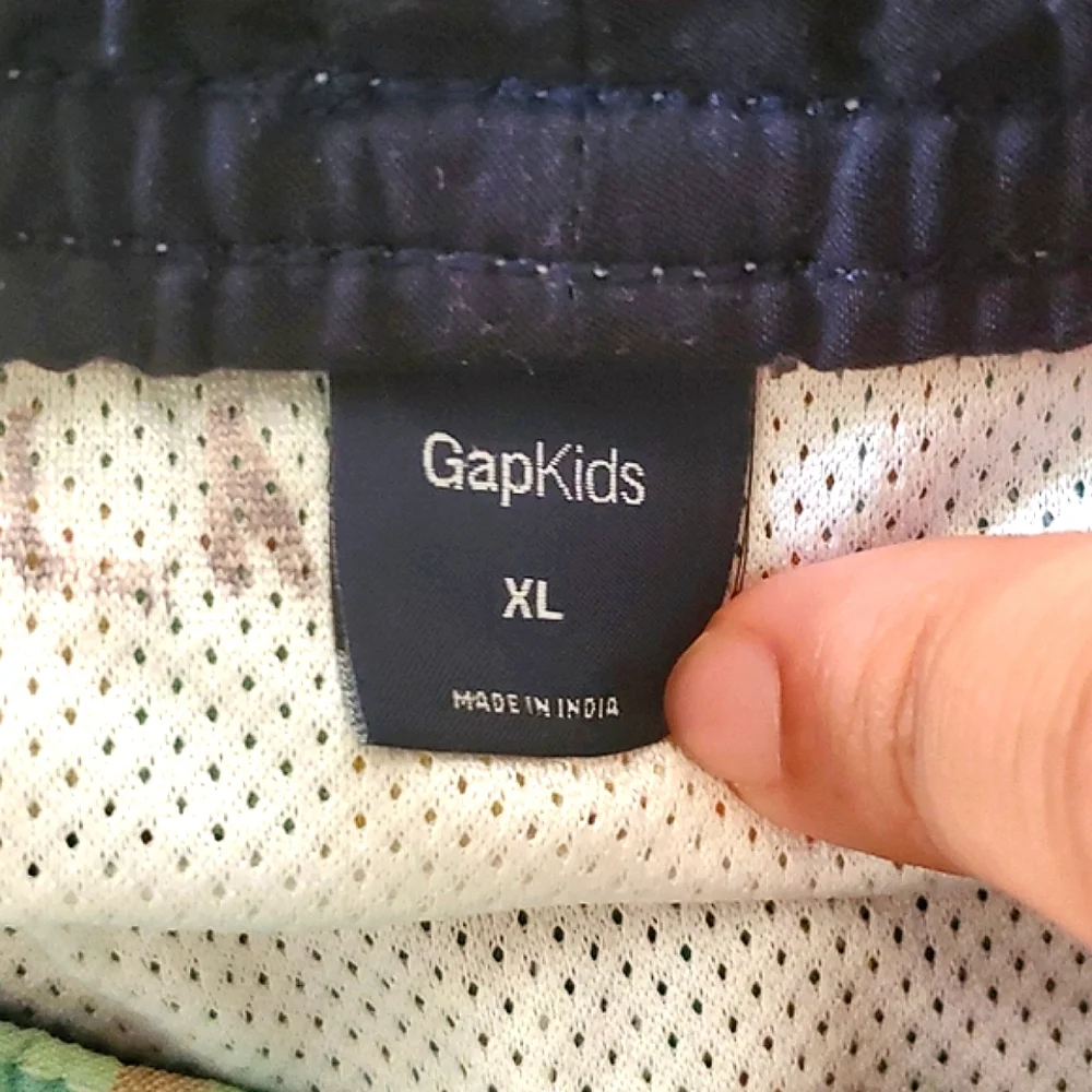 GAP Cream Madras Plaid Pastel Grandpa Beach Pool Swim Trunks Little Boys XL